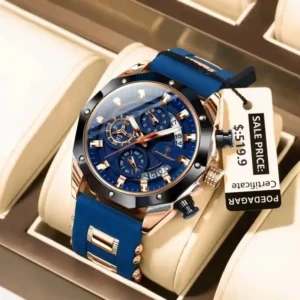 POEDAGAR Luxury Men's Chronograph Quartz Watch
